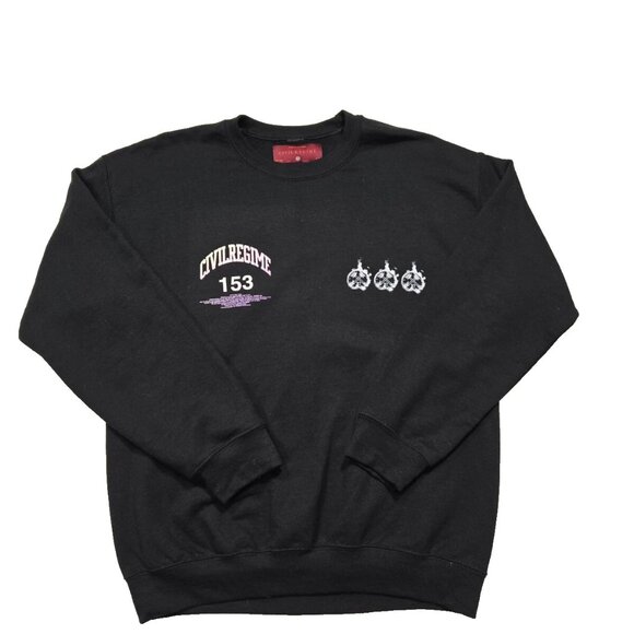 Civil Regime Sweatshirt Unisex Black Medium 206 Blooming‎ Through Chaos Crewneck - Picture 2 of 10